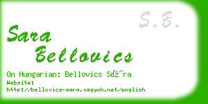 sara bellovics business card